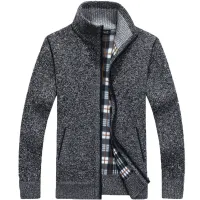 Men's Fleece Lined Knit Cardigan Jacket thumbnail 2