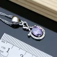 925 Silver Amethyst 4-Piece Jewelry Set thumbnail 3