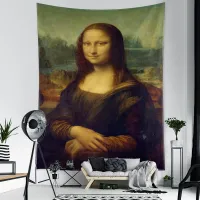 Mona Lisa Graffiti Boho Tapestry thumbnail 4