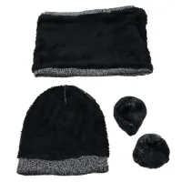 Winter Knit Hat Scarf Gloves Set thumbnail 5