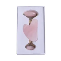 Rose Quartz Gua Sha & Jade Roller Set thumbnail 2