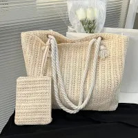 Handmade Bali Straw Tote Beach Bag thumbnail 2