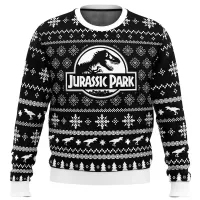 Jurassic Park Dinosaur Christmas Sweater Hoodie thumbnail 1