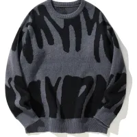 Men's Jacquard Round Neck Pullover Sweater thumbnail 1