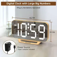 Slim Mirror Digital Alarm Clock thumbnail 2