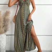 Women's Boho Ethnic Split Thigh Maxi Dress thumbnail 2