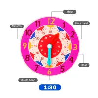 Wooden Montessori Clock Learning Toy thumbnail 4