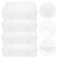 4Pcs Hardware Parts Storage Boxes Clear Small Plastic Containers Stackable Organizer Bins with Lids for Craft Jewelry Screws thumbnail 1