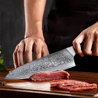TURWHO 3PC Damascus Kitchen Knives Set thumbnail 4