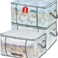 80L Clear Storage Bags 3-Pack thumbnail 1