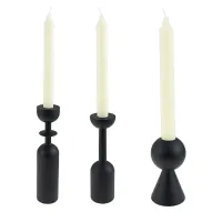 Black Wooden Candle Holder Stand thumbnail 1