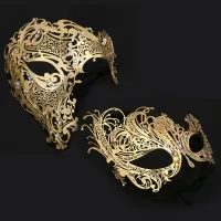 Skull Metal Rhinestone Masquerade Mask thumbnail 1