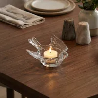 Amber Glass Bird Tealight Holders thumbnail 6