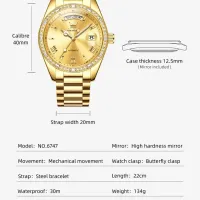 OLEVS 6747 Gold Men's Luxury Watch thumbnail 5