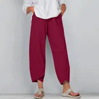 Women Cotton Linen Harem Pants thumbnail 6