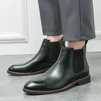 Men's Leather Chelsea Boots Thick Sole thumbnail 6