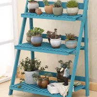 Vintage 2-Tier Wood Plant Stand thumbnail 4