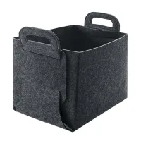 Medium Grey Felt Storage Basket thumbnail 3