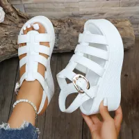 Summer Wedge Sandals Ankle Buckle thumbnail 3