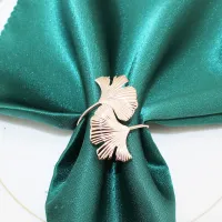 Gold Gingko Leaf Napkin Rings Set of 6 thumbnail 2