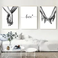 Minimalist Hand in Hand Love Wall Art thumbnail 1