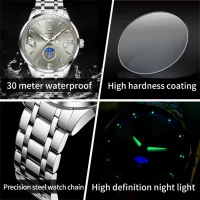 OLEVS 3646 Silver Men's Luxury Watch thumbnail 6