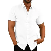 Men's Summer Cotton Linen Shirts thumbnail 5