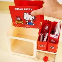 Sanrio HelloKitty Desk Organizer Box Drawer Pen Holder Removable Cute for Students Stationery Girls Daily Use Home Gifts thumbnail 1