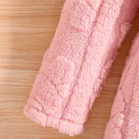 Girls Pink Velvet Hooded Coat thumbnail 4