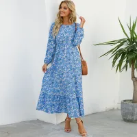 Boho Floral Chiffon Maxi Dress thumbnail 5