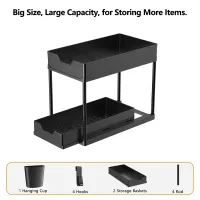 2-Tier Sliding L-Shape Under Sink Organizer thumbnail 5