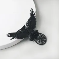Gothic Crow Hairclip Barrette thumbnail 3
