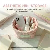 Striped Fabric Storage Basket thumbnail 3