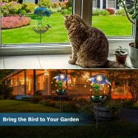 Solar Frog Statue Light & Bird Feeder thumbnail 5