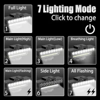 9 LED Bike Light Set - 1600LM Front & 200LM Rear thumbnail 5