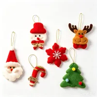 12pcs Christmas Plush Santa Ornaments thumbnail 2