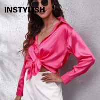 Women's Satin Long Sleeve Blouse thumbnail 6