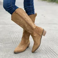Embroidered Western Knee High Boots thumbnail 2