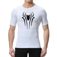 Spider Print Compression Shirt Men thumbnail 4