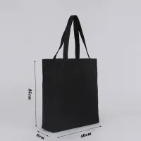 Large Black Canvas Student Handbag thumbnail 4
