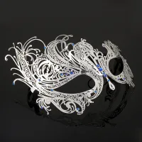 Black Gold Skull Metal Half Face Mask thumbnail 2