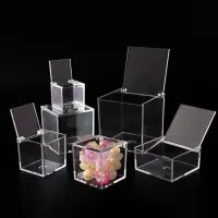 Clear Acrylic Cube Box with Lid thumbnail 3