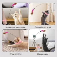 Hands-Free Cat Collar Feather Wand Toy thumbnail 3