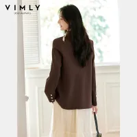 VIMLY Brown Texture Oversized Blazer thumbnail 2