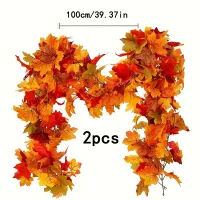 Faux Maple Leaf Garland Set of 2 thumbnail 1