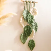Macrame Leaf Wall Hanging Boho Tapestry thumbnail 2