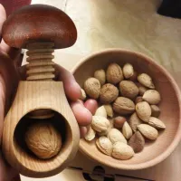 Mushroom-Shaped Wooden Nutcracker thumbnail 2
