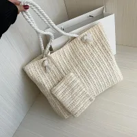 Handmade Bali Straw Tote Beach Bag thumbnail 4