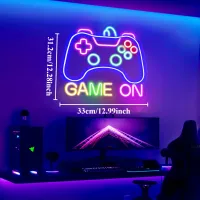 Gamer Neon LED Sign - Game On thumbnail 2
