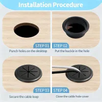 Cable Grommet Desk Cord Hole Cover 50/60mm thumbnail 3